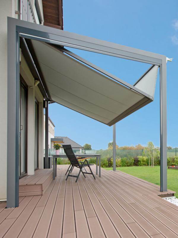 Hliníková pergola Kubus s možností sklopení látky