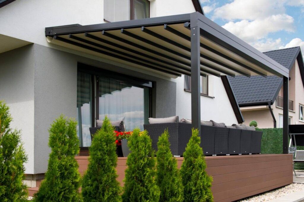 Baldachýnová pergola Med Quadra R s hliníkovou konstrukcí