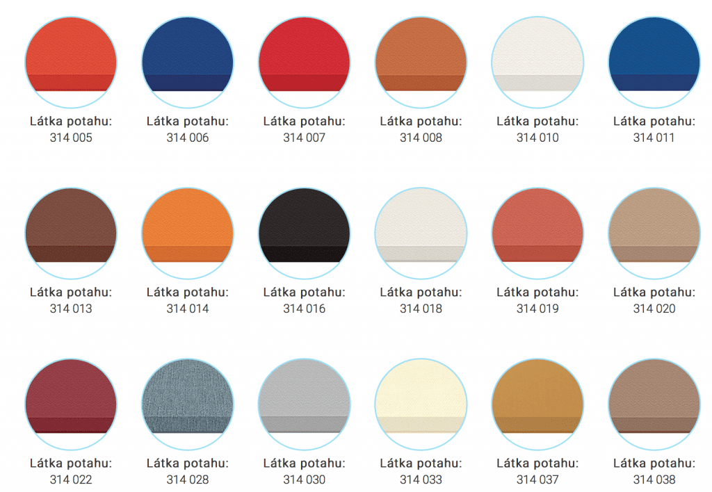 Ukázka vzorníku látek Soltis pro hliníkové pergoly