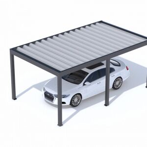 Carport Artosi se střechou z trap&eacute;zov&yacute;ch plechů