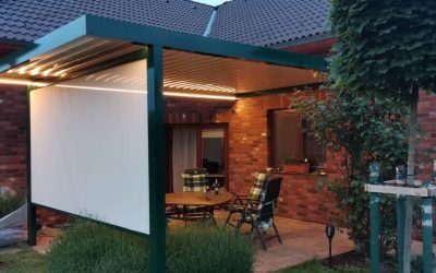 Hliníková pergola na terasu s LED osvětlením