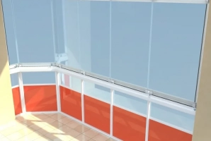 Vnitřn&iacute; detail bezr&aacute;mov&eacute;ho zasklen&iacute; Aluvista